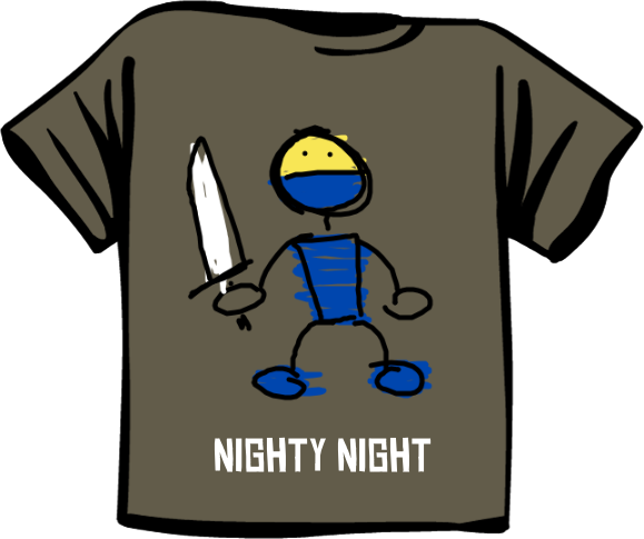 "nighty night" t-shirt